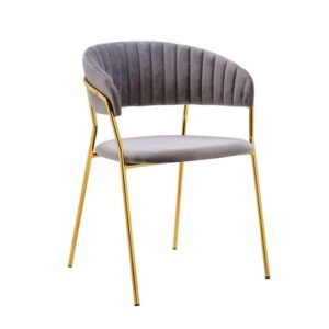 Modern Velvet with Gold Metal Leg Dining Room Chair