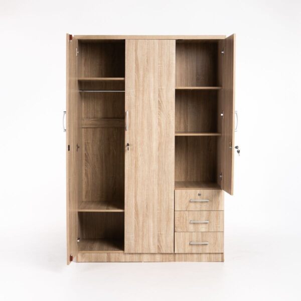 The Amore 3-Door 3-Drawer Bedroom Wardrobe - Image 2