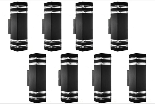 8 Bern Dual Light Outdoor Wall Lights - Black - Image 3