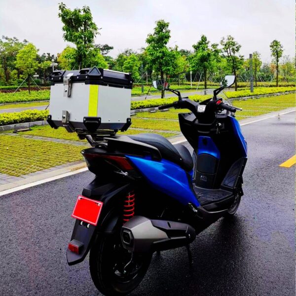 45L Motorcycle Aluminum Alloy Top Box Storage Tail Case Silver - Image 2