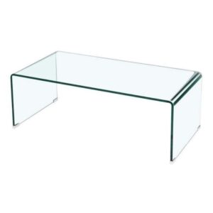 120cm U Bend Toughened Glass Coffee Table - Clear