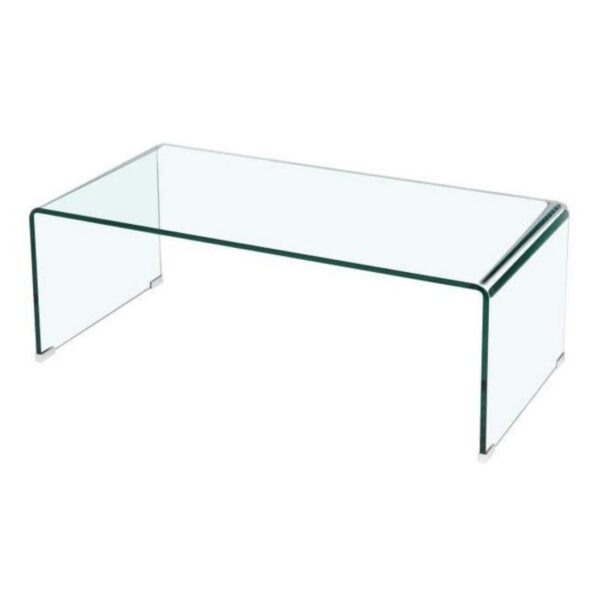 120cm U Bend Toughened Glass Coffee Table - Clear