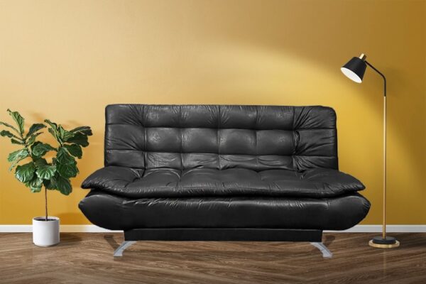 Modern 3 Seater Foldable Comfortable Sleeper Leather Couch/Sofa - Image 3