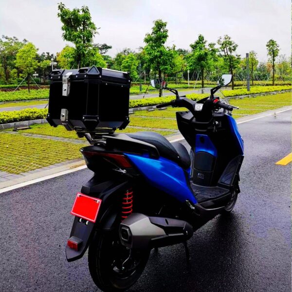 45L Motorcycle Aluminum Alloy Top Box Tail Case Black - Image 2