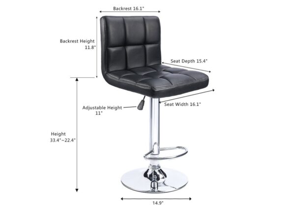 Bar Stools / Kitchen Counter Breakfast Chairs - Set of 2 - Image 4