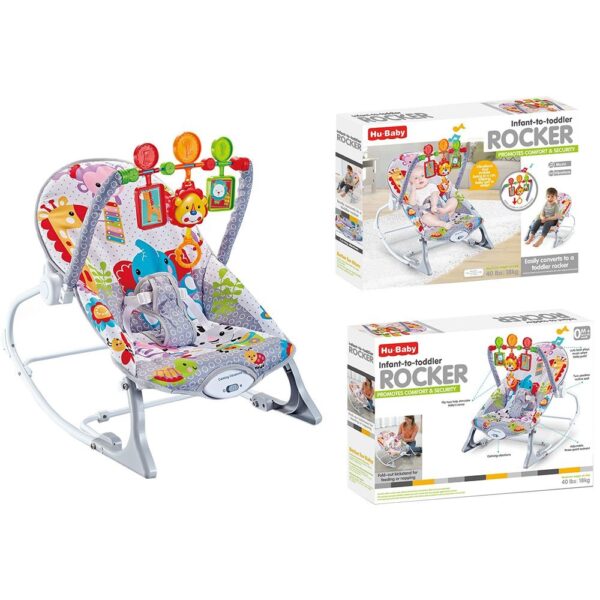 Baby Bouncing Rocker Chair - Grey - Image 4