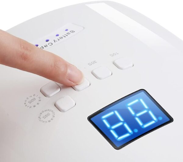 Upgraded Premium Cordless UV/LED Nail Lamp Rechargeable 66W - White - Image 3