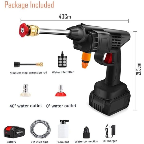 48v Hand Held High-Pressure Electric Cordless Car Washer Gun - Image 3