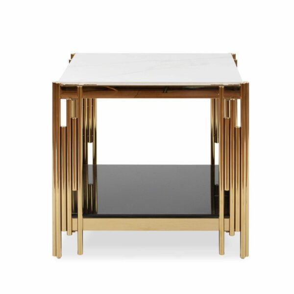 Bali Marble Top Side Table - Gold