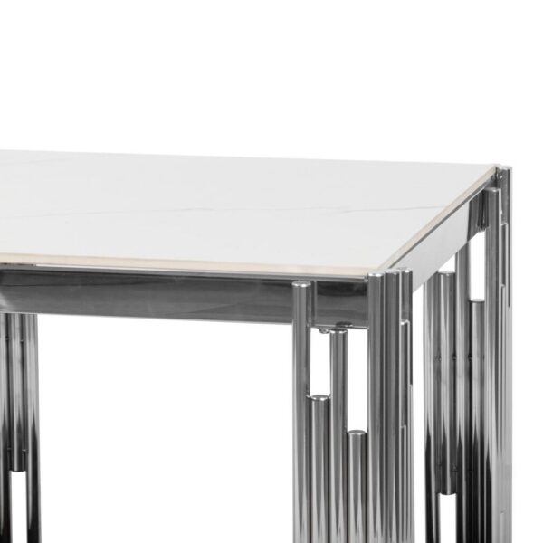 Bali Marble Top Side Table - Silver - Image 4