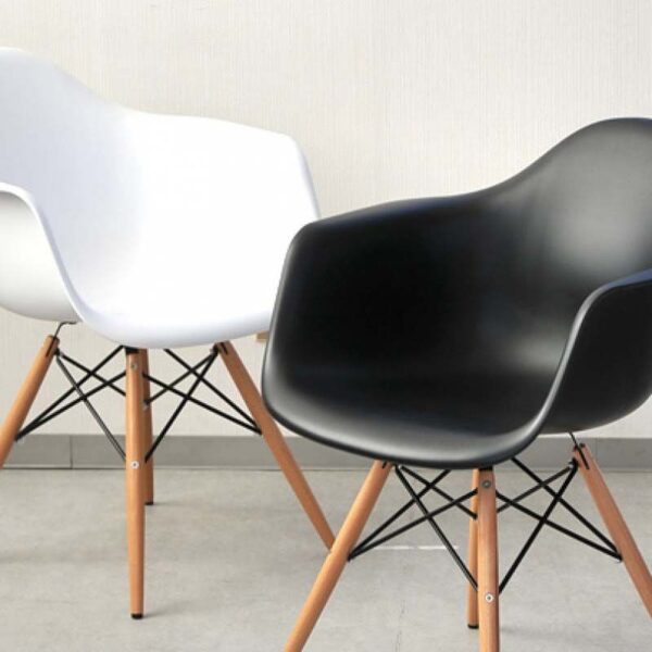 Set of 4 Creative Design Eames Dining Chairs with Armrests - Image 7