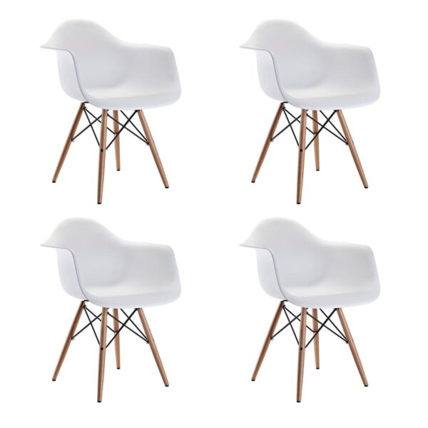 Set of 4 Creative Design Eames Dining Chairs with Armrests - Image 2