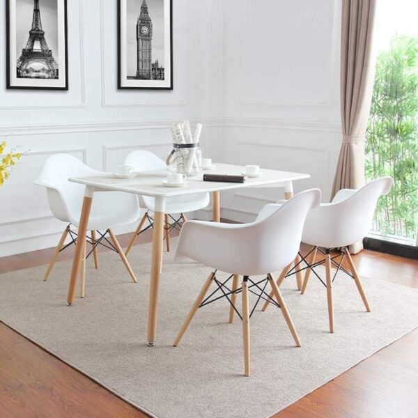 Set of 4 Creative Design Eames Dining Chairs with Armrests - Image 4