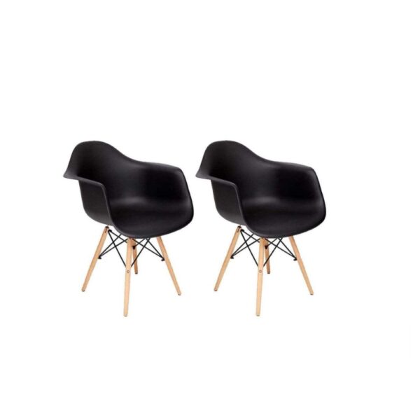 Set of 2 Creative Design Eames Dining Chairs With Armrests - Image 3