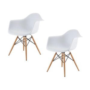 Set of 2 Creative Design Eames Dining Chairs With Armrests
