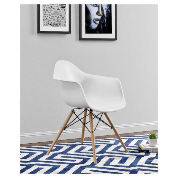Mid Century Modern Molded Arm Chair with Wooden Legs - Image 4