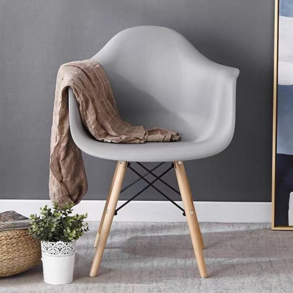 Mid Century Modern Molded Arm Chair with Wooden Legs - Image 5