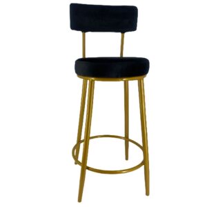 Velvet Bar Stool - Black