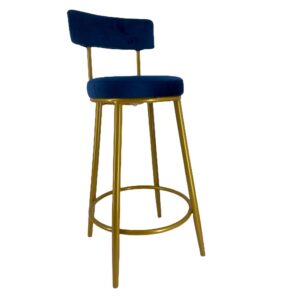 Velvet Bar Stool - Blue