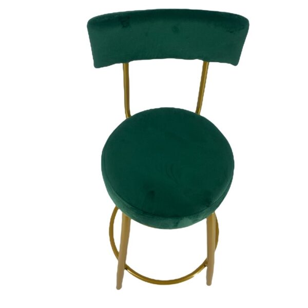 Velvet Bar Stool - Green - Image 3