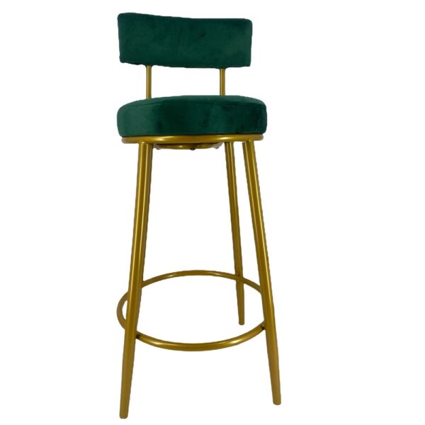 Velvet Bar Stool - Green - Image 4