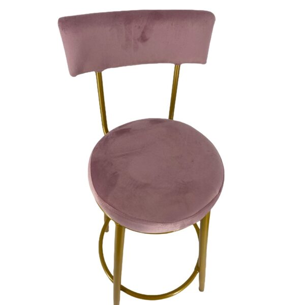 Velvet Bar Stool - Pink - Image 3