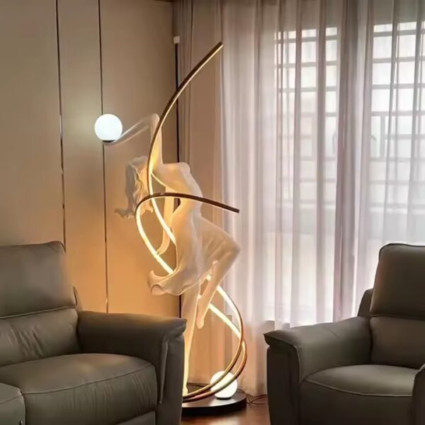 Athena Dancing Goddess Lamp Sculpture - Image 3