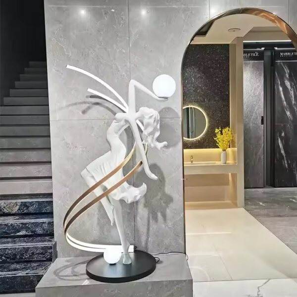 Athena Dancing Goddess Lamp Sculpture - Image 4