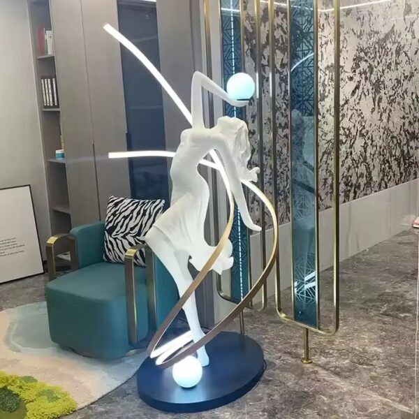 Athena Dancing Goddess Lamp Sculpture - Image 5