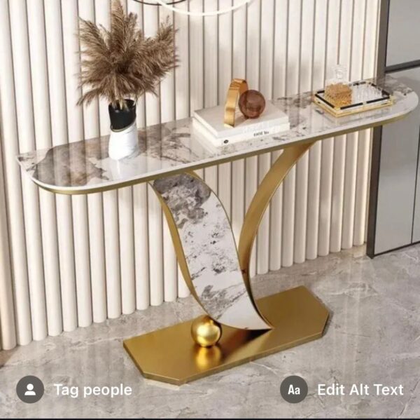 Luxurious Entry Way Marble Top Accent Table - Image 2