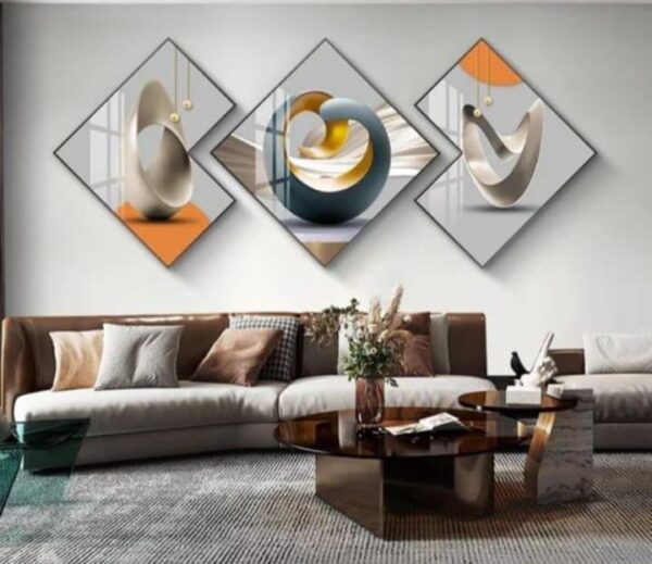Set of 3Pcs Modern Aesthetics Abstract Still Life Wall Art Fine Art Canvas Prints Pictures For Luxury Loft Apartment Living Room Dining Room Art Decor - Image 4