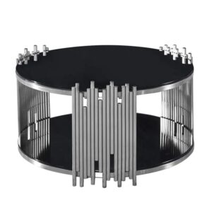 Valencia Stylish Glass Coffee Table - Silver