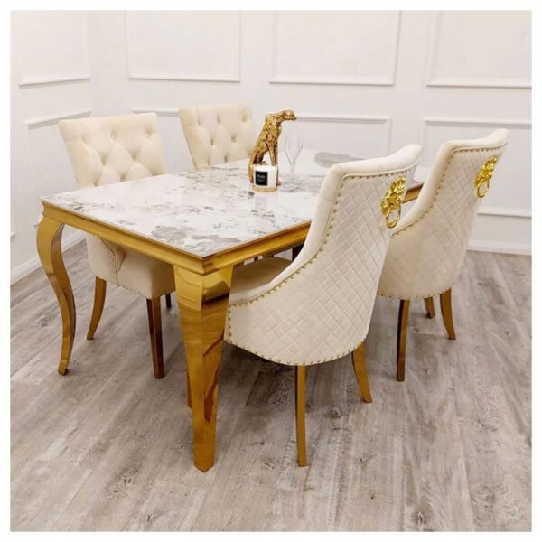 Sintered Stone Top Dining Room Table- Silver - Image 2