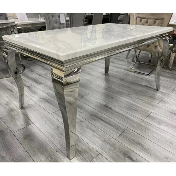 Sintered Stone Top Dining Room Table- Silver