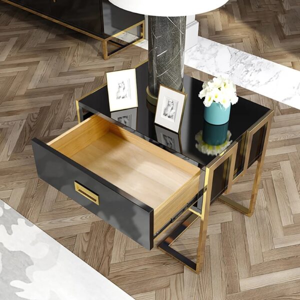 Black Jocise 1 Drawer End Table - Image 2