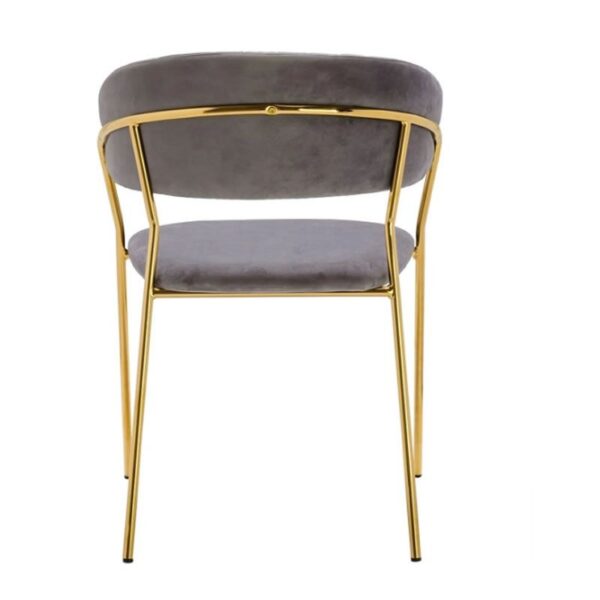 Modern Velvet with Gold Metal Leg Dining Room Chair - Image 4