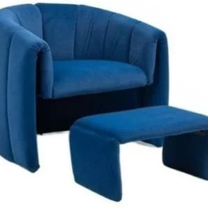 KCW Furniture 6210 Engineered Wood Standard Ottoman  (Finish Colour - Blue, Pre Assembled