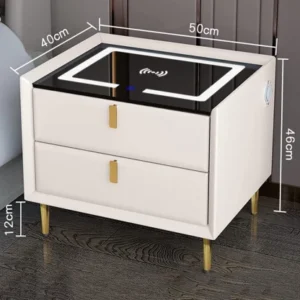 KCW Furniture 2567 Engineered Wood Bedside Table  (Finish Colour - Beige, Pre-assembled)