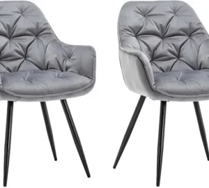 KCW Furnitures Metal Dining Chair  (Set of 2, Finish Colour - Grey)