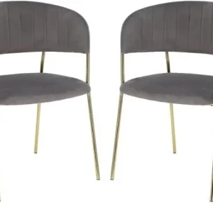 KCW Furniture Fabric Dining Chair  (Set of 2, Finish Colour - Grey)
