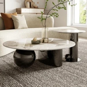 KCW FURNITURE - Olive Coffee Table and Side Table Set - Black