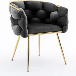 KCW furniture Fabric Dining Chair  (Set of 1, Finish Colour - Black)