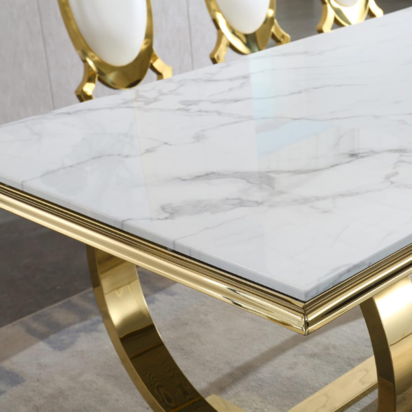 KCW FURN - Costa Marble Top Dining Table - Image 4