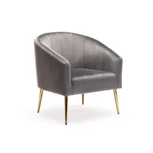 KCW FURN - Abhilasha Velvet Chair - Gold Leg Grey