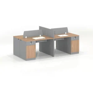 KCW Furniture - Merge Four Seater Workstation, Walnut