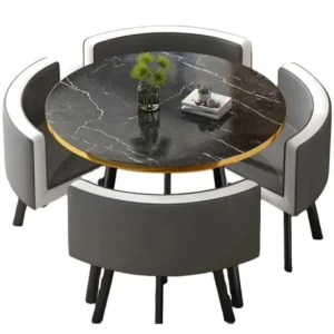 KCW FURN-Modern Marble Top Dining Table and Chairs Set
