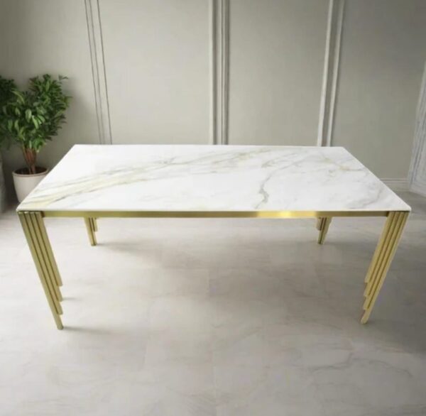 KCW FURN- Cream Valentina 7pc Dining Set - Image 3