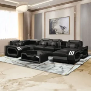 KCW FURN- Black Modular Sectional Sofa