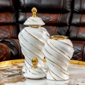 KCW FURN White Radiant Vase Set