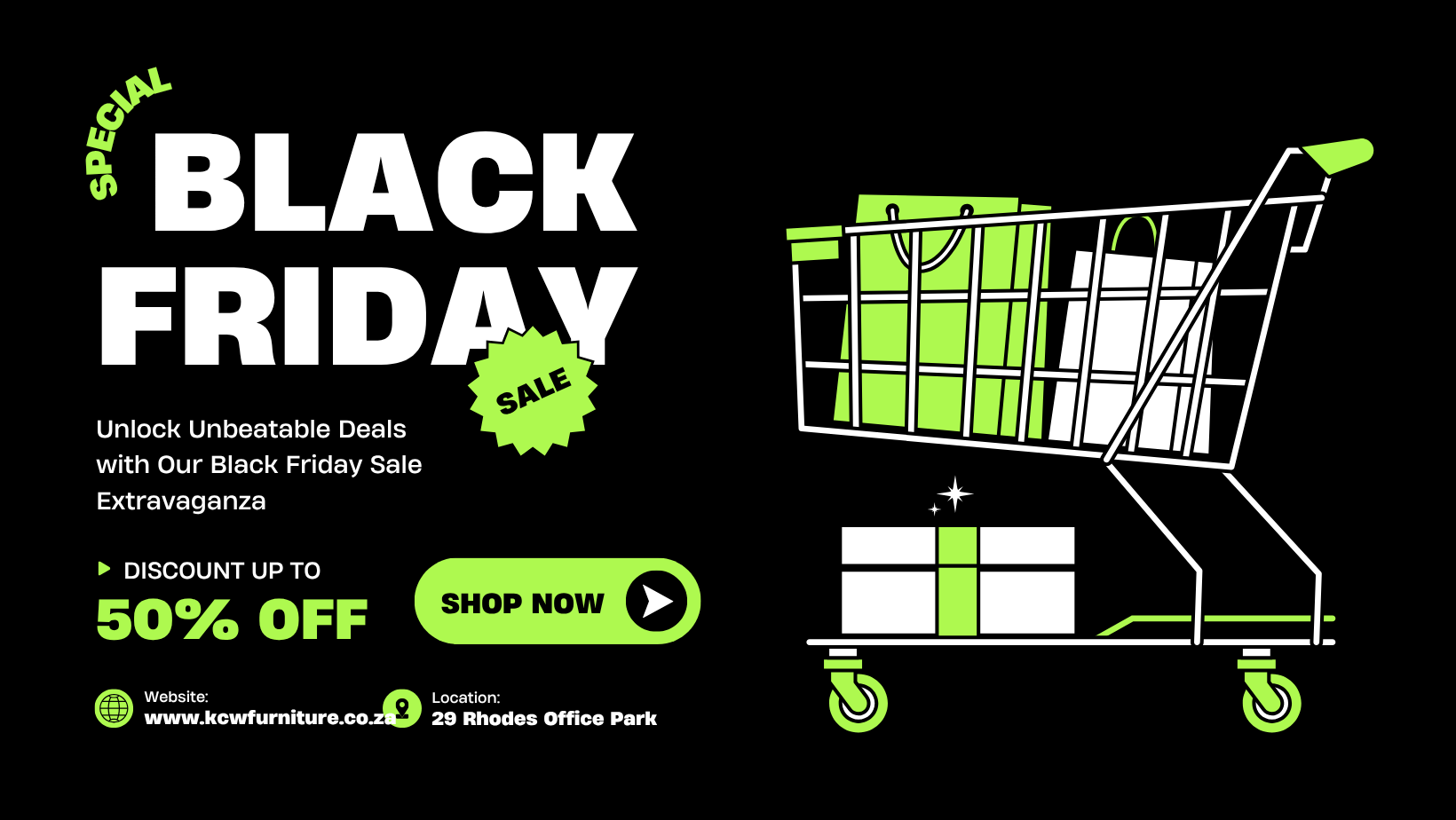 Black Green Modern Black Friday Sale Facebook Cover